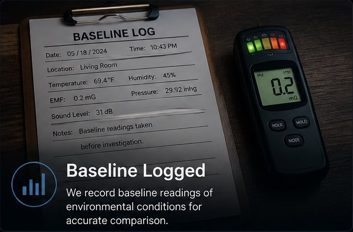 Baseline readings logged for accurate comparison