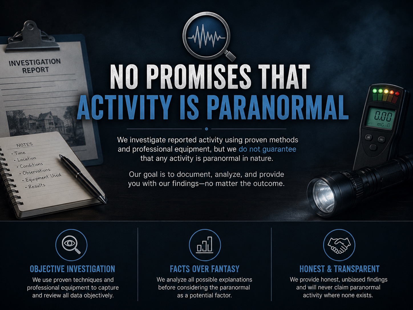 No promises that reported activity is paranormal